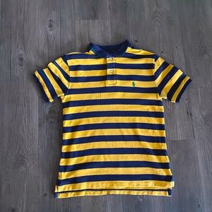 Ralph Lauren Boys yellow and blue striped mesh polo
